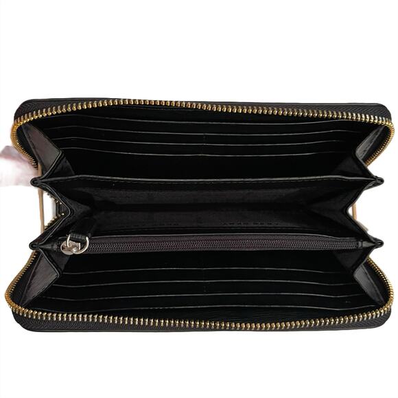 DKNY Faux Leather Perry Zip Around Wallet in Black - Picture 8 of 12